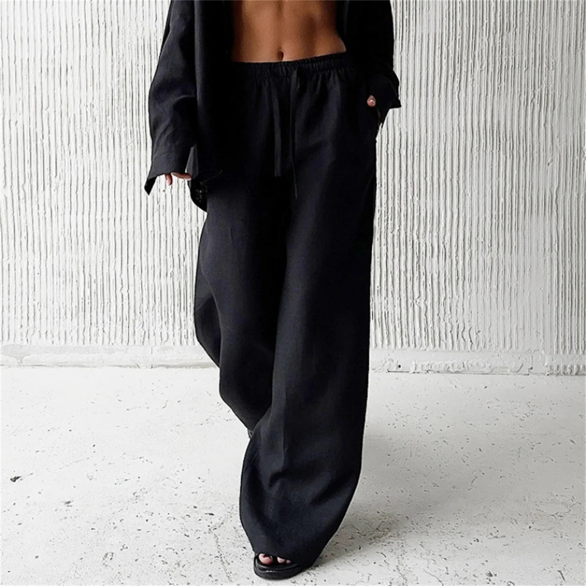 Calça Wide Leg Feminina de Cintura Alta
