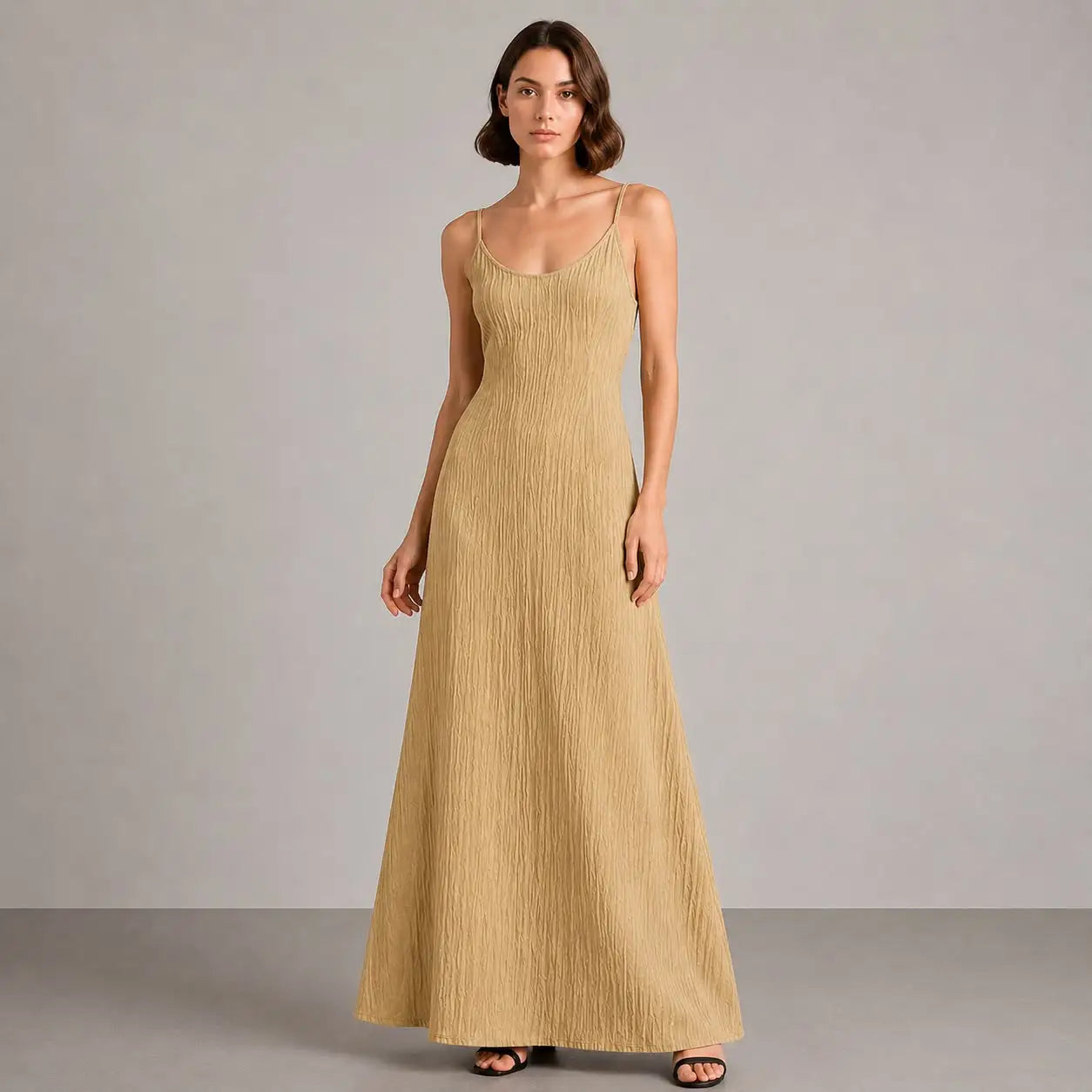 Vestido Longo Feminino Elegante com Alças Finas