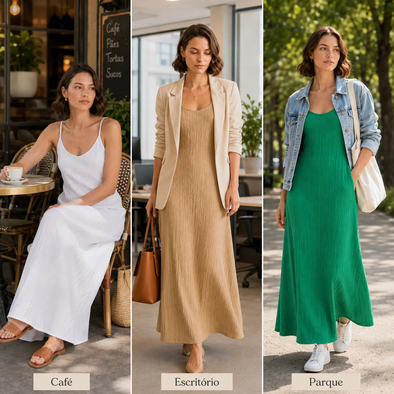 Vestido Longo Feminino Elegante com Alças Finas