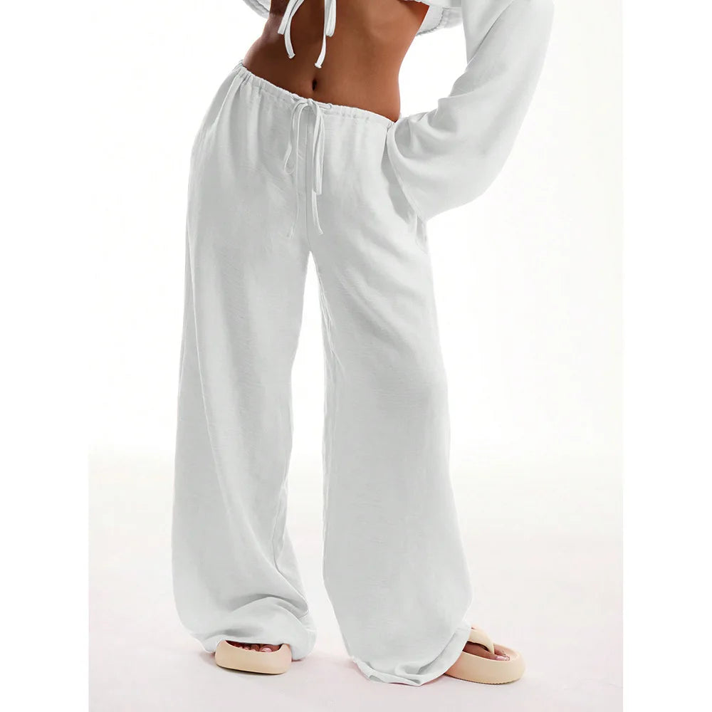 Calça Wide Leg Feminina de Cintura Alta