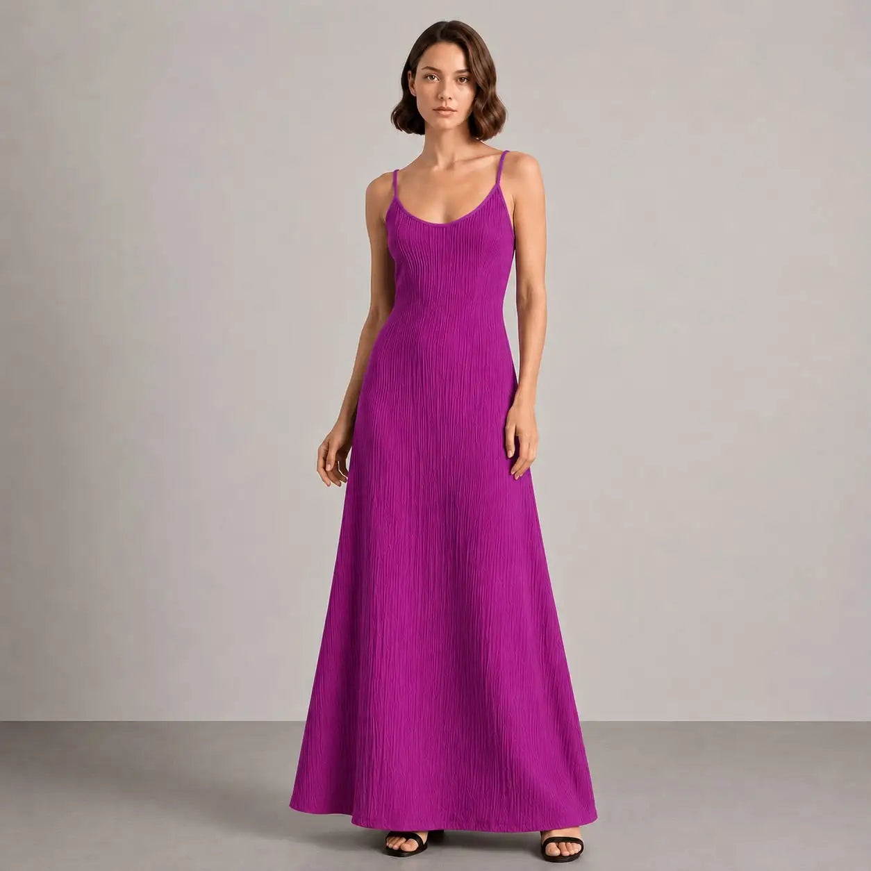 Vestido Longo Feminino Elegante com Alças Finas