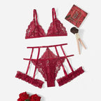 Conjunto de Lingerie Feminina Plus Size em Renda