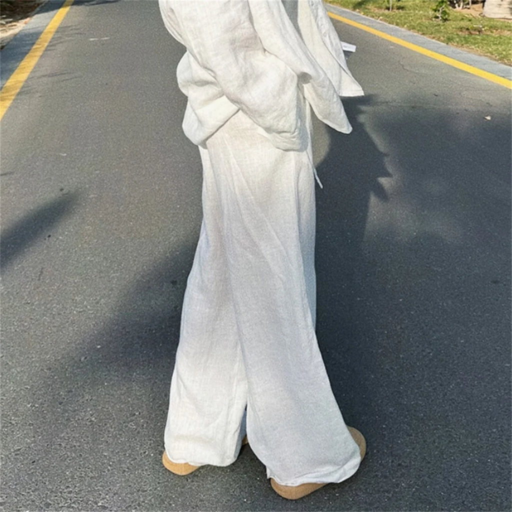 Calça Wide Leg Feminina de Cintura Alta