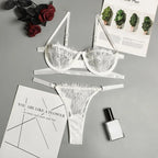 Conjunto de Lingerie Feminina em Renda Delicada