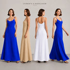 Vestido Longo Feminino Elegante com Alças Finas