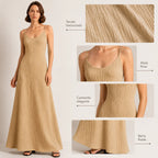 Vestido Longo Feminino Elegante com Alças Finas