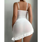 Conjunto de Lingerie Feminina com Corset de Renda